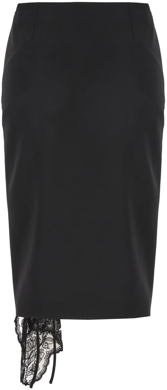 Alexander Mcqueen Black wool skirt Zwart