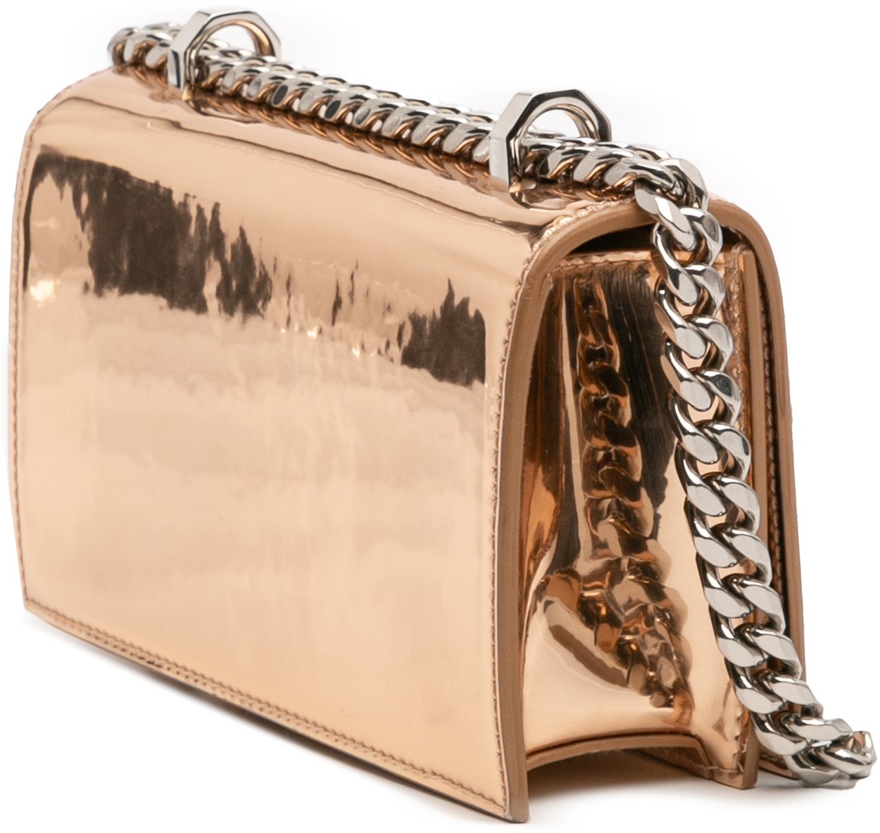 Alexander McQueen Mini Metallic Calfskin Jewelled Crossbody Goud