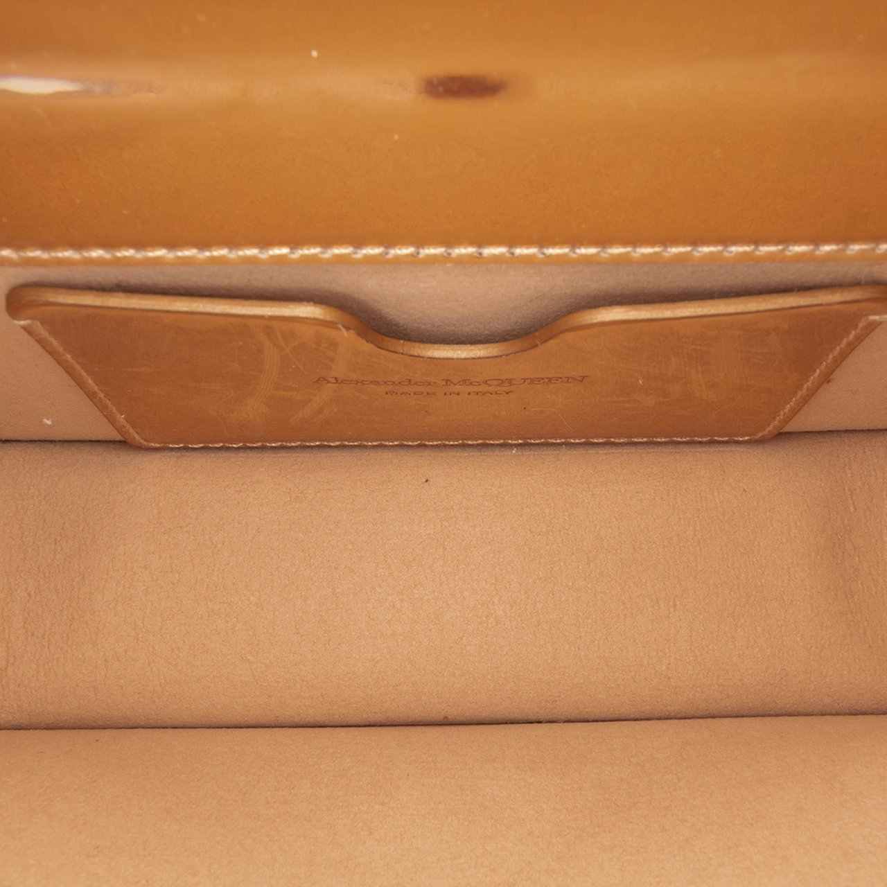 Alexander McQueen Mini Metallic Calfskin Jewelled Crossbody Goud