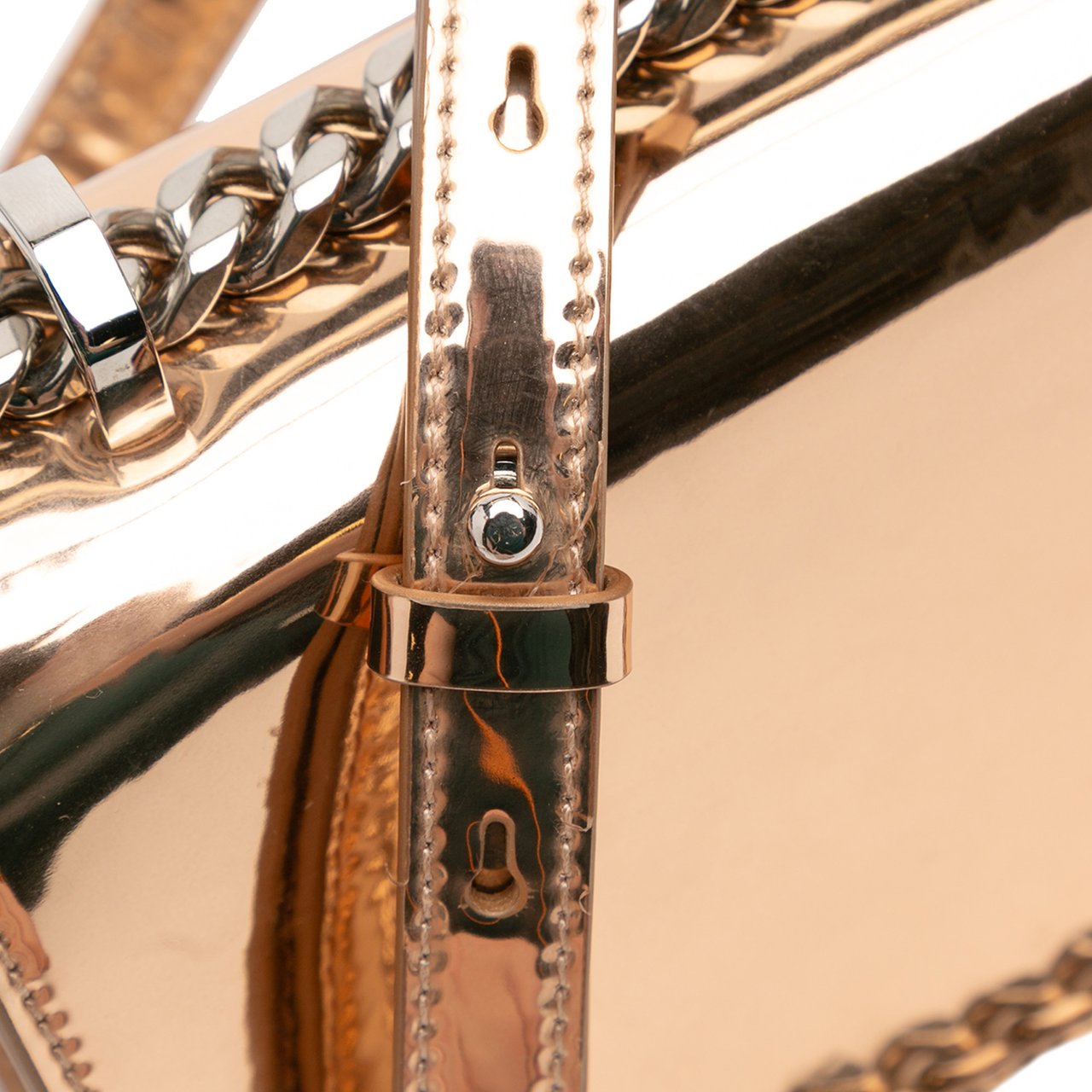 Alexander McQueen Mini Metallic Calfskin Jewelled Crossbody Goud