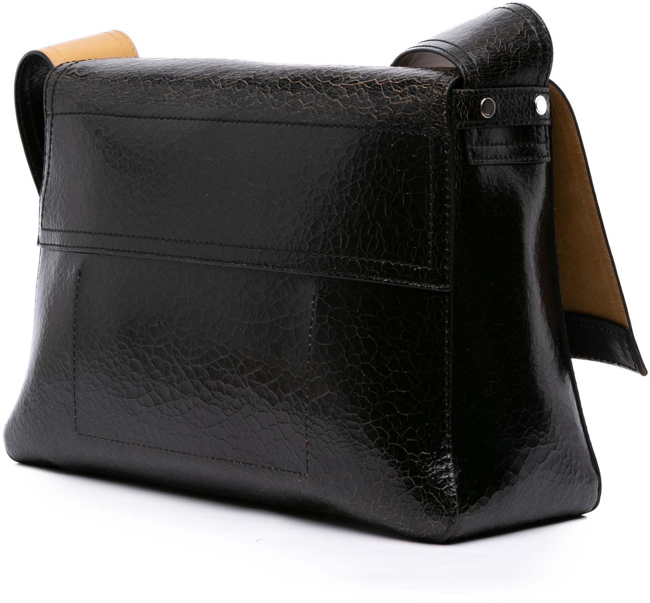 Alexander McQueen Crackled Leather Slouch Crossbody Zwart