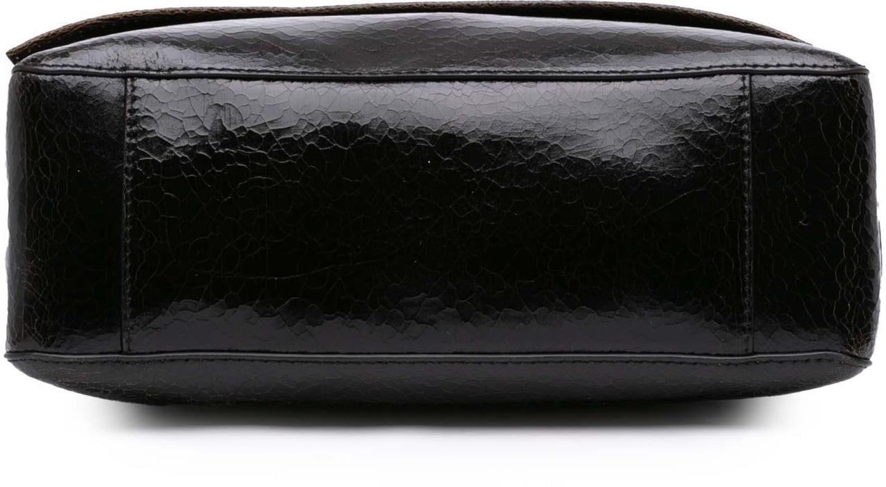 Alexander McQueen Crackled Leather Slouch Crossbody Zwart
