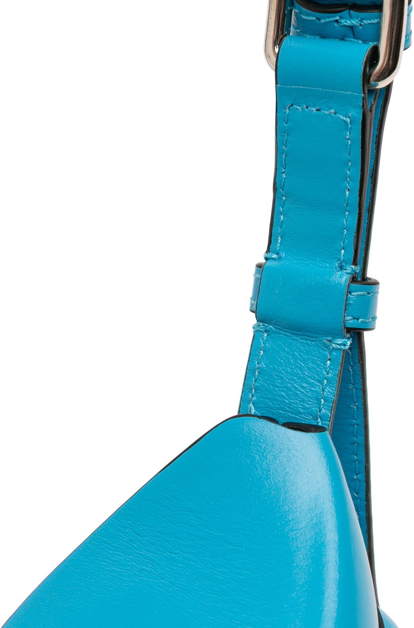 Alexander McQueen Calfskin The Curve Bucket Bag Blauw