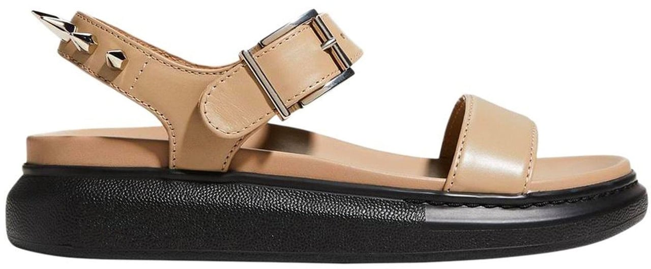 Alexander McQueen Alexander Mcqueen Spikes Leather Sandals Beige