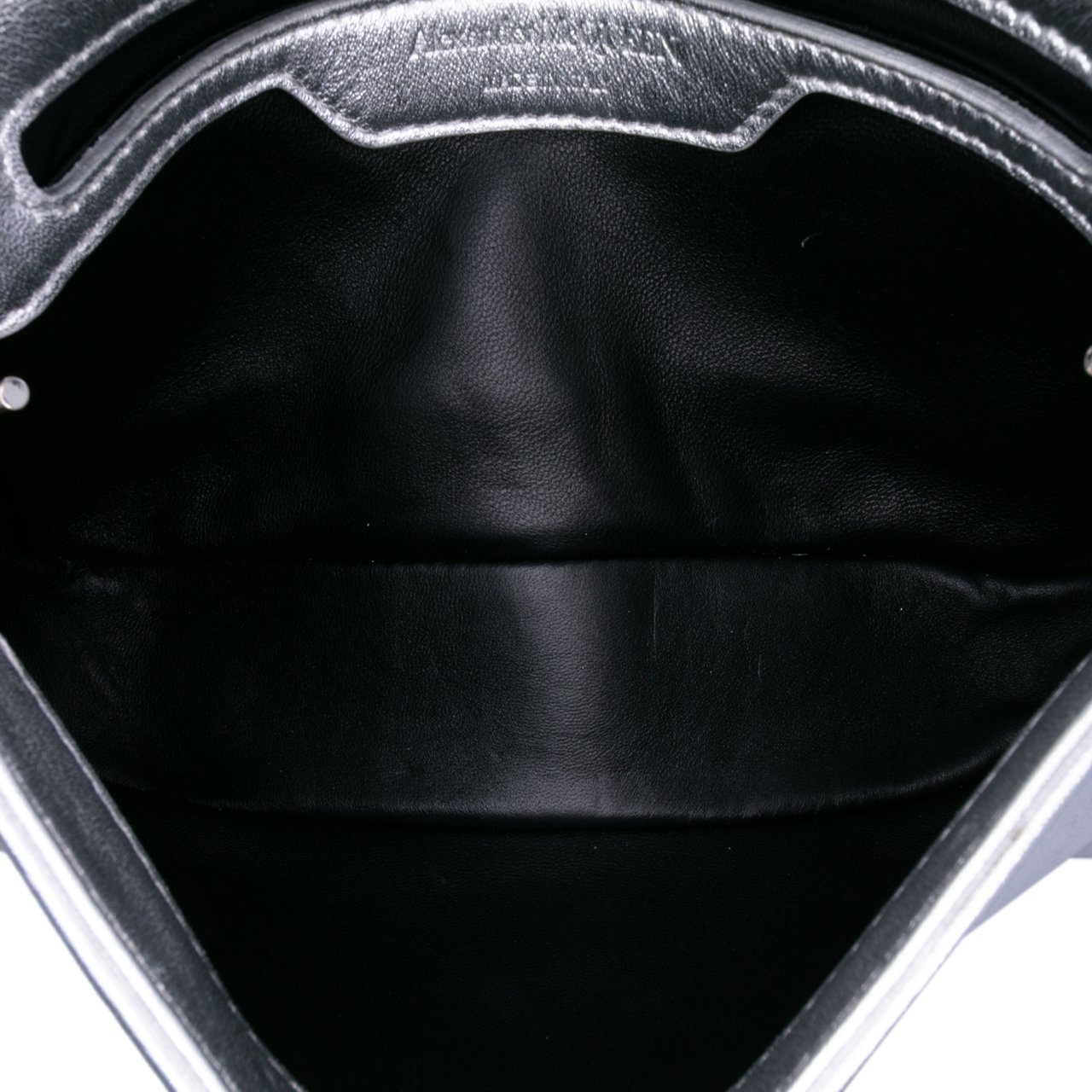 Alexander McQueen Mini Lambskin The Seal Chain Crossbody Zilver