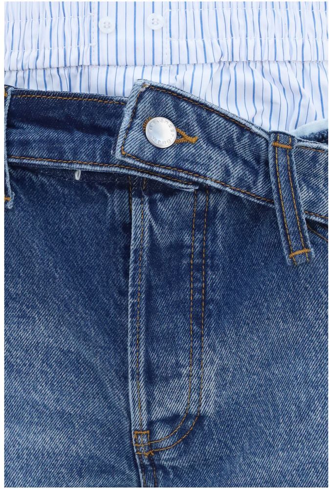 Alexander Wang Blue Cotton Bermuda Shorts Blauw