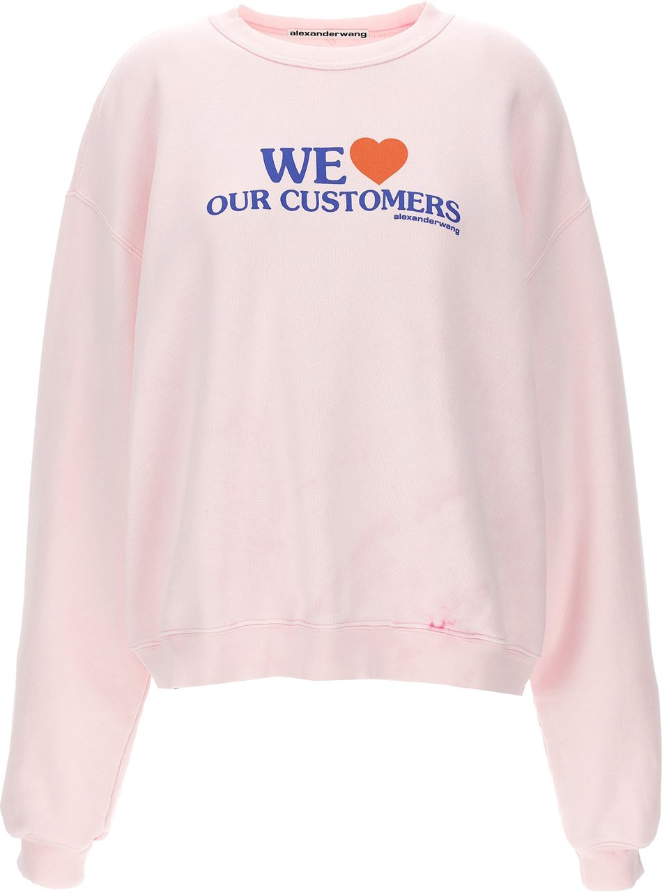 Alexander Wang Multicolor Cotton Sweatshirt Roze