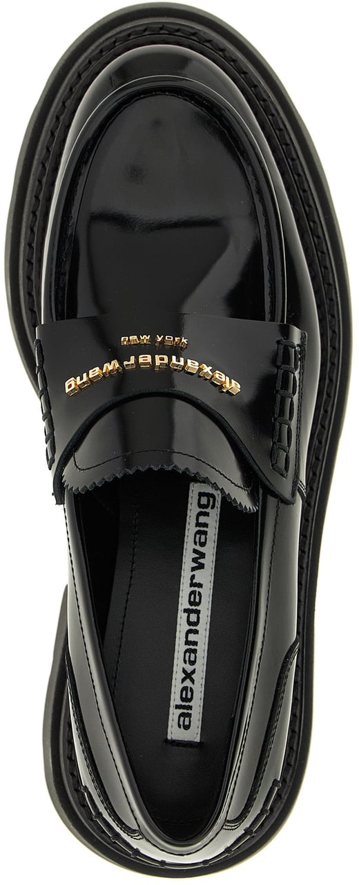 Alexander Wang Black Cowhide Platform Loafers Zwart