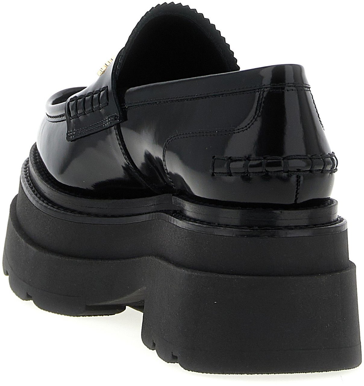 Alexander Wang Black Cowhide Platform Loafers Zwart