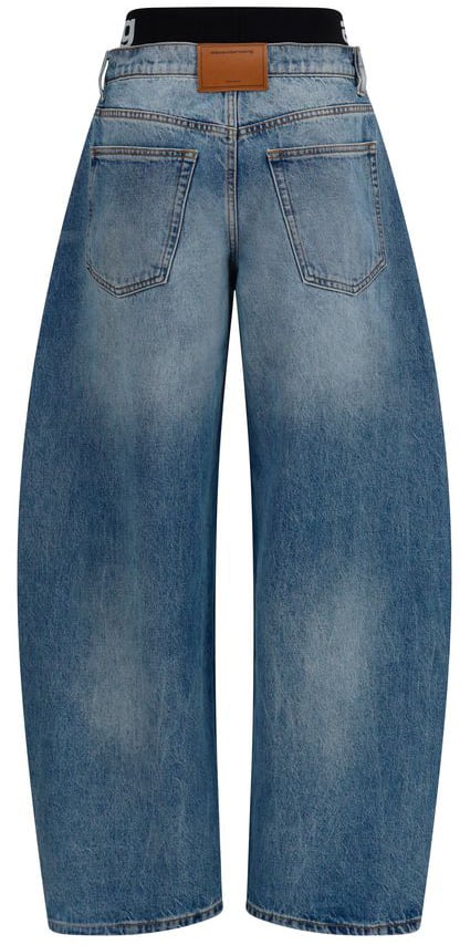 Alexander Wang Blue Cotton Relaxed Fit Jeans Blauw