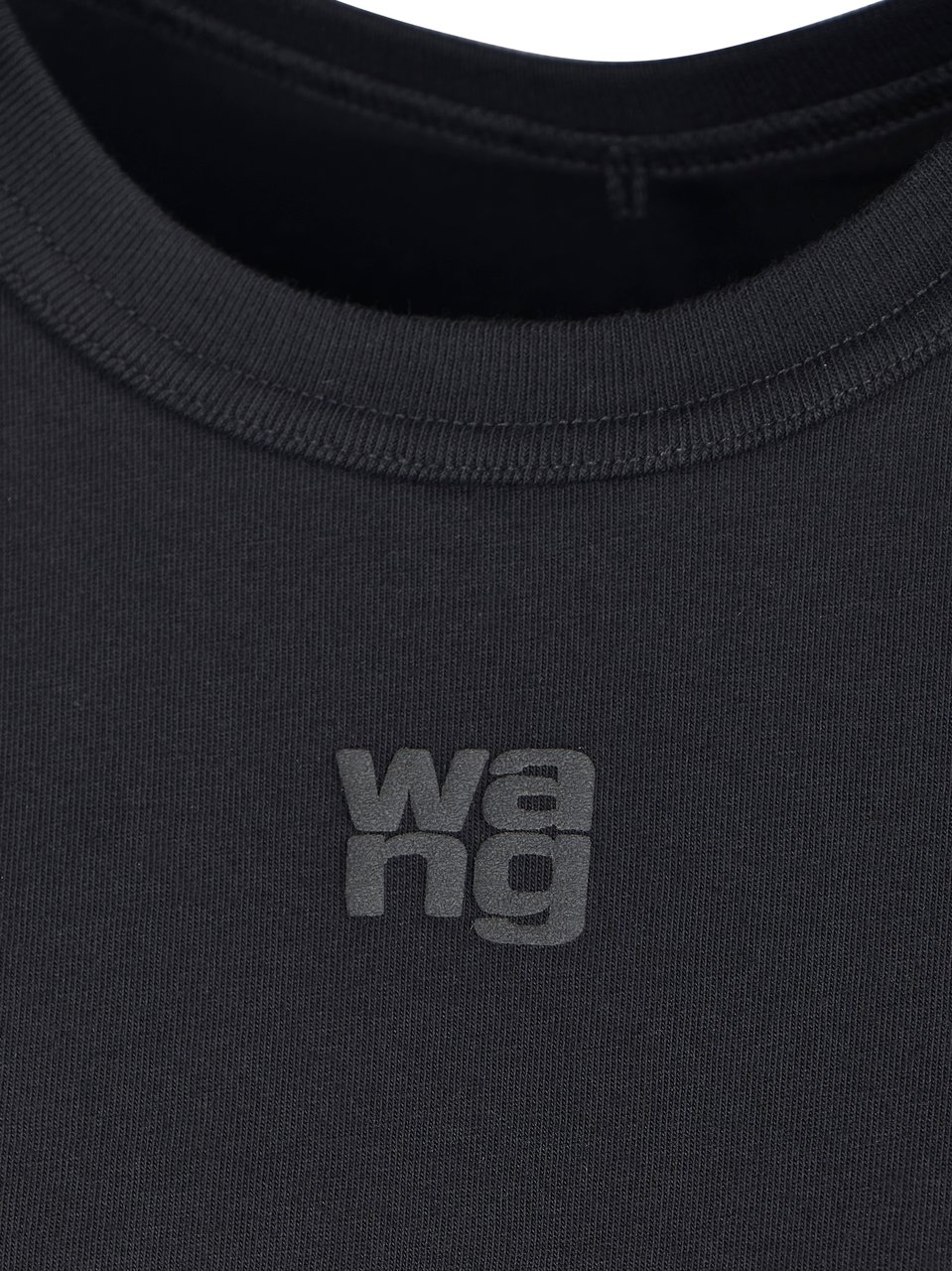 Alexander Wang Black Essential Shrunken Tee Puff Logo Tee Zwart
