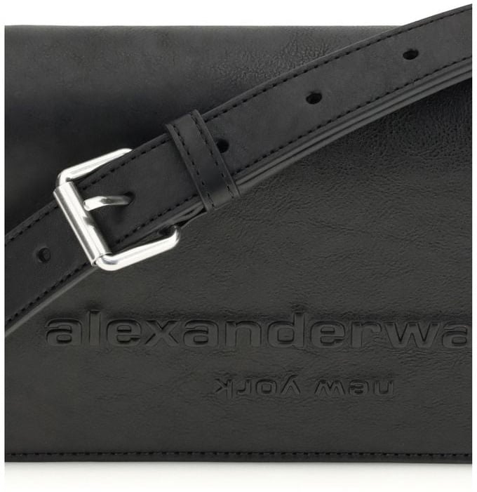Alexander Wang Rectangular Crossbody Bag with Flap Closure Zwart