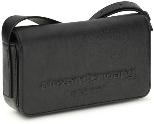 Alexander Wang Rectangular Crossbody Bag with Flap Closure Zwart