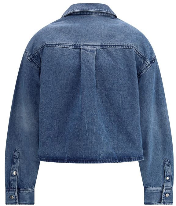 Alexander Wang Crop Shirt – Blue Denim Blauw