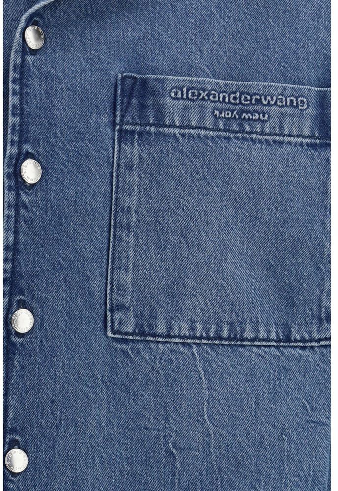 Alexander Wang Crop Shirt – Blue Denim Blauw