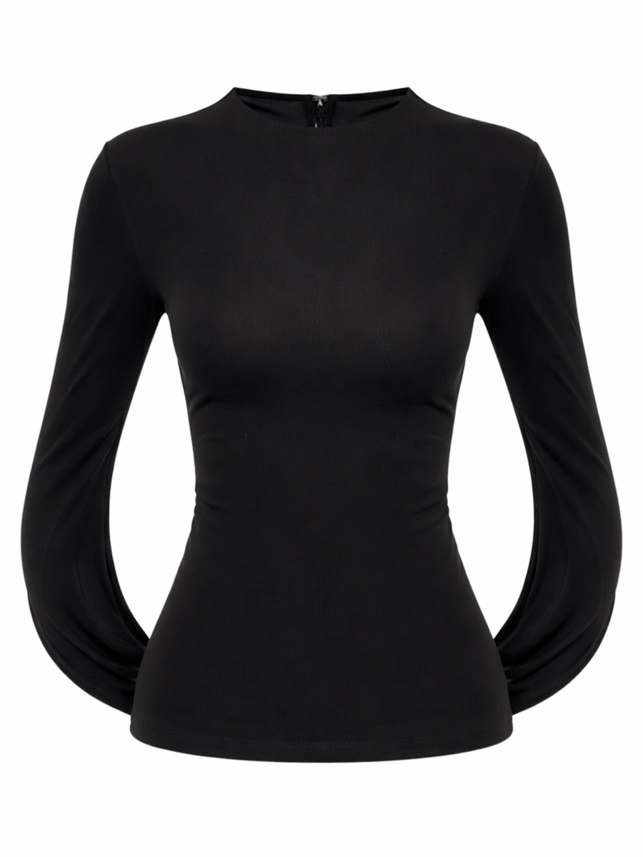 Alexander Wang Draped Arms Long-Sleeve Blouse Zwart