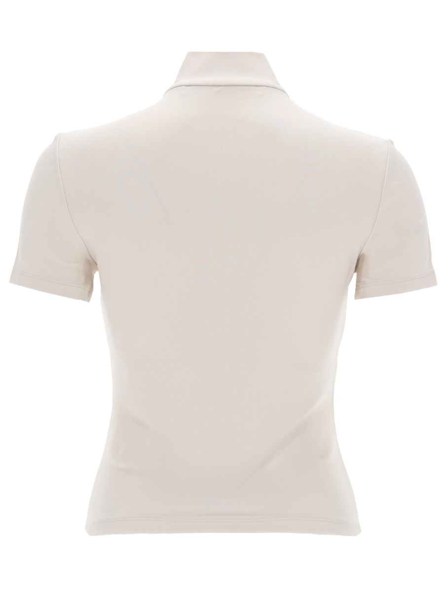 Alexander Wang Neutrals Rashguard High Neck Zip Top Wit