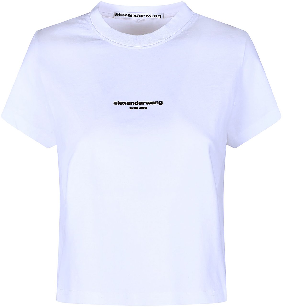 Alexander Wang Logo Print Shrunken T-shirt White Wit