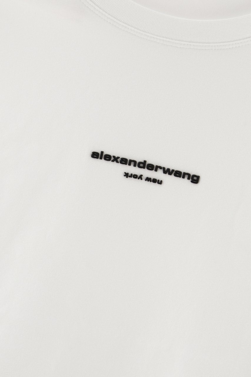 Alexander Wang White stretch cotton t-shirt Wit