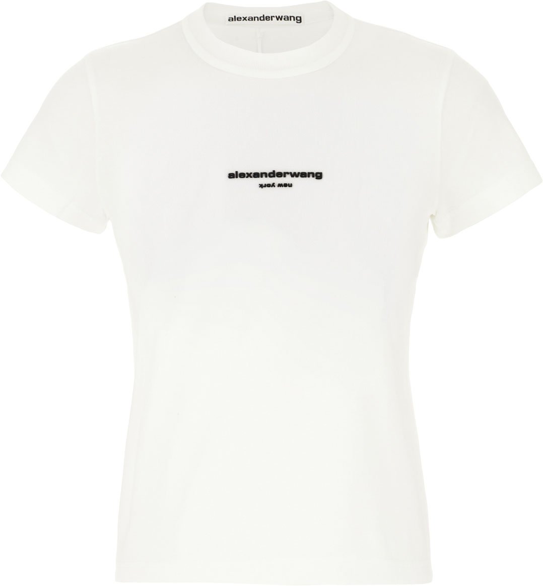 Alexander Wang White stretch cotton t-shirt Wit
