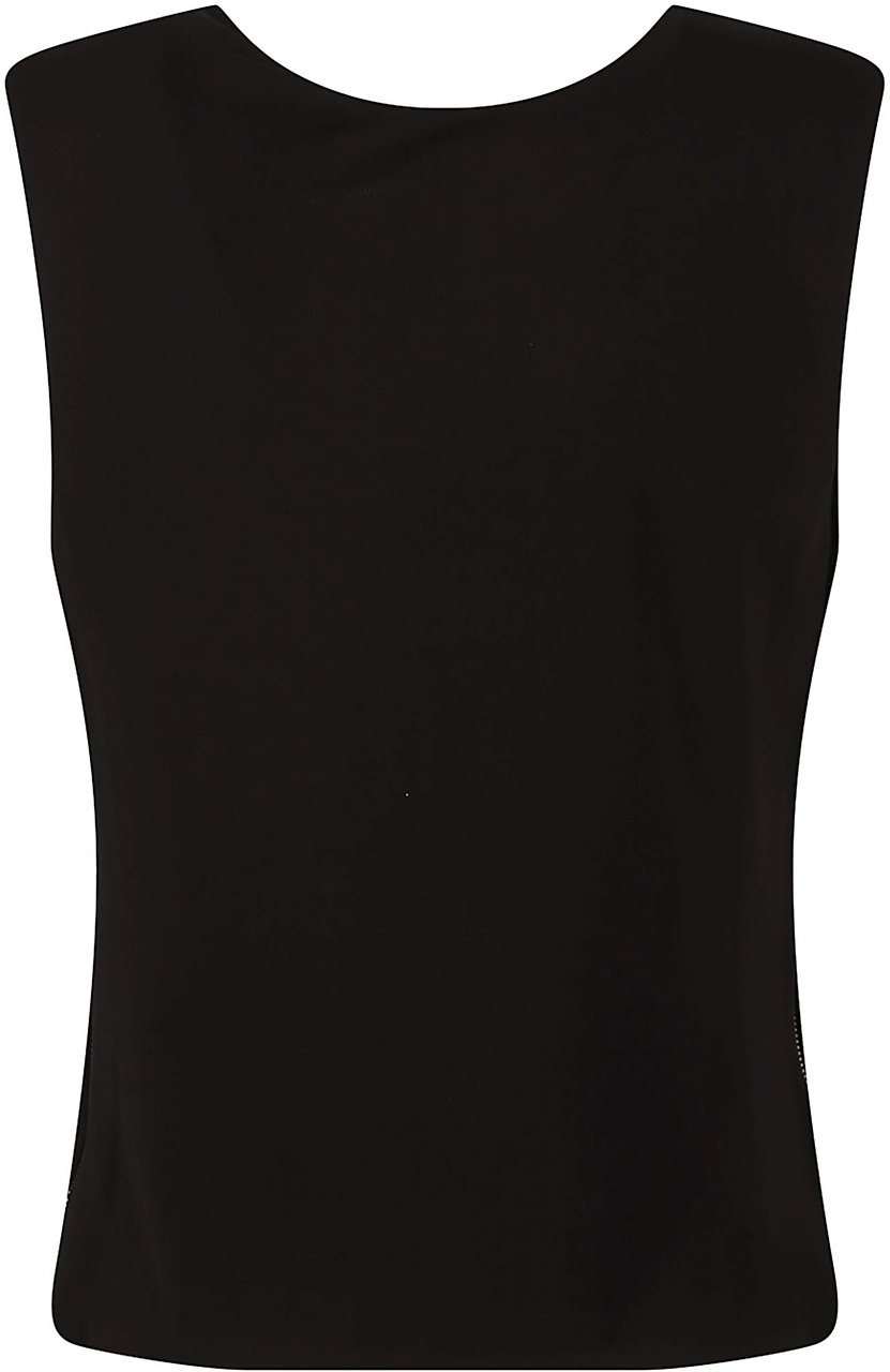 Alexander Wang Cowl Neck Zipper Detail Tank Top Black Zwart