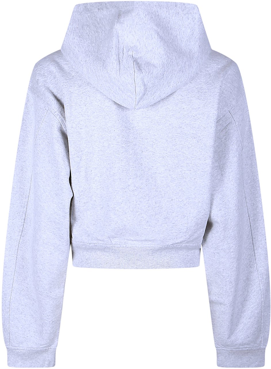 Alexander Wang Allover Hotfix Full Zip Hoodie Sweatshirt Grey Grijs