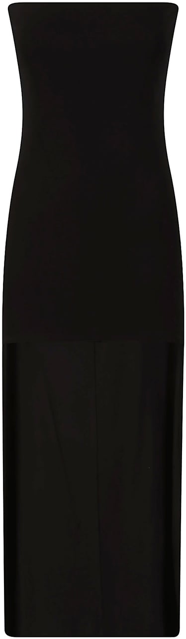 Alexander Wang High Low Strapless Mini Dress Black Zwart