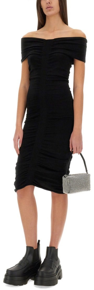 Alexander Wang Off Shoulder Dress Zwart