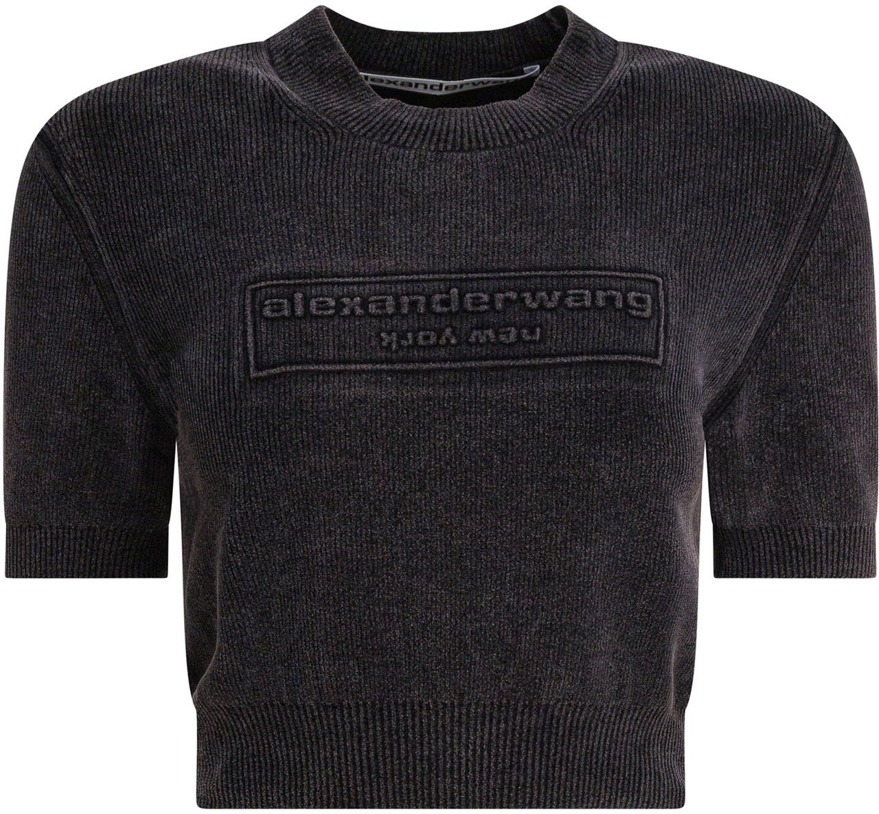 Alexander Wang Cropped crew neck t-shirt Zwart