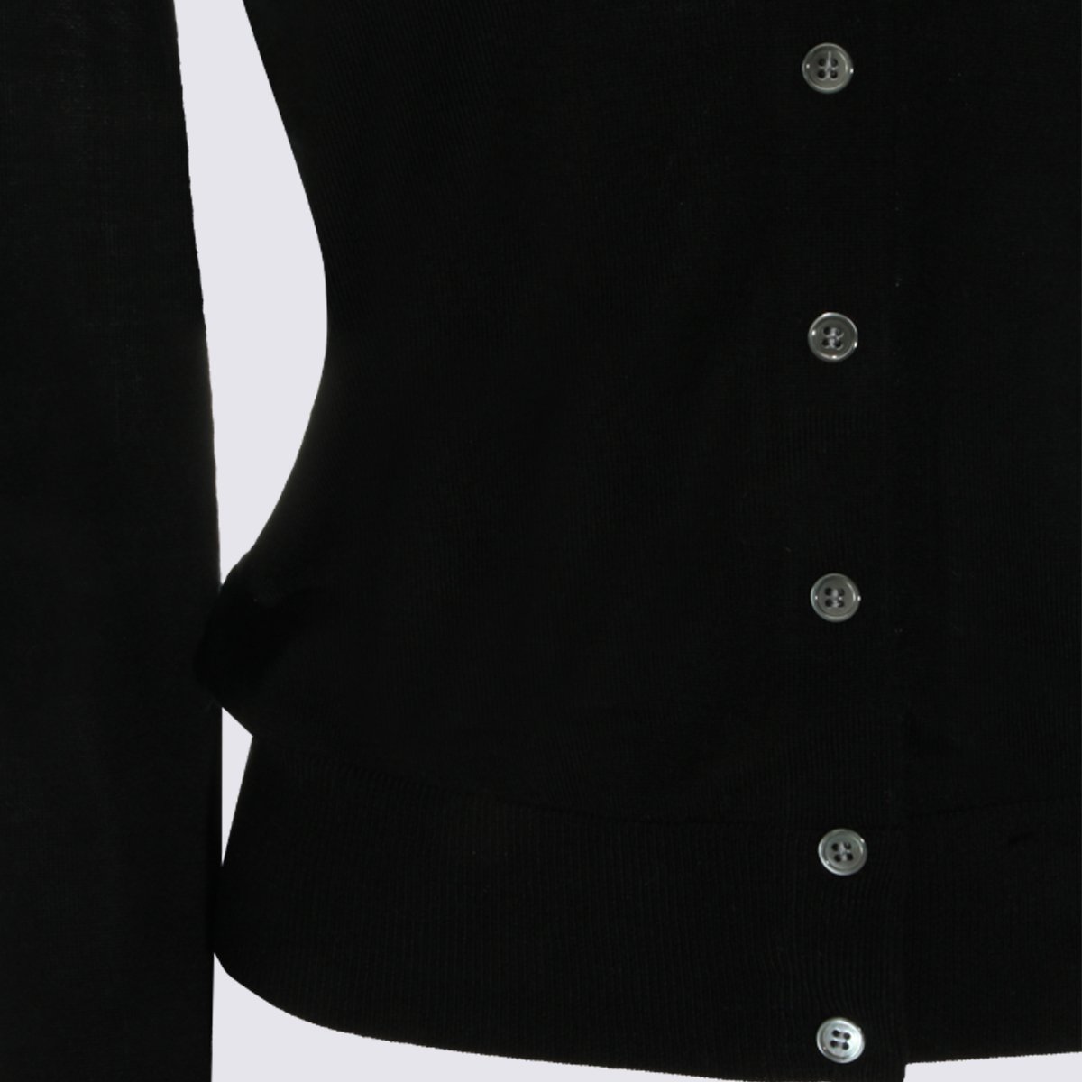 Alexander Wang Fitted Cardigan Sweater With Deep V-Neckline And Button-Down Front Zwart