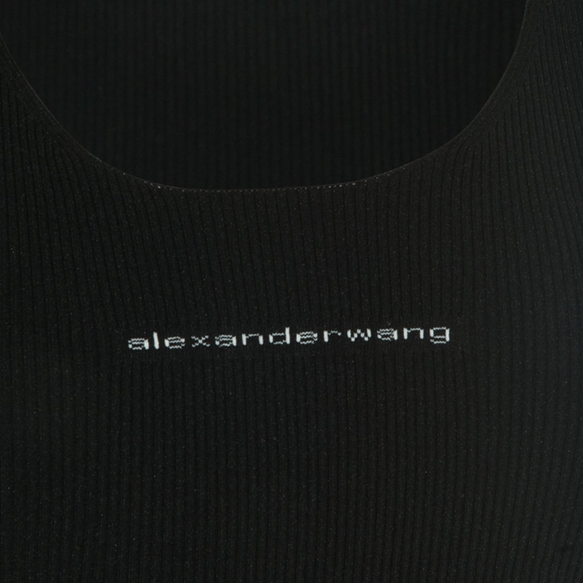 Alexander Wang Sleek Fitted Mini Dress With Scoop Neckline And Ribbed Texture Zwart