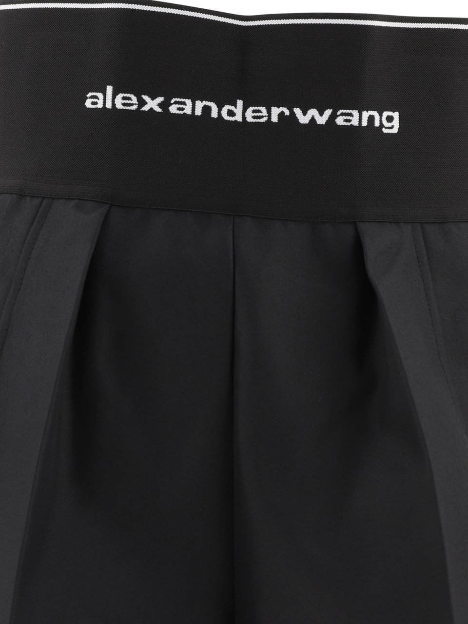 Alexander Wang SAFARI SHORT WITH EXPOSED ZIPPER AND LOGO ELASTIC Zwart