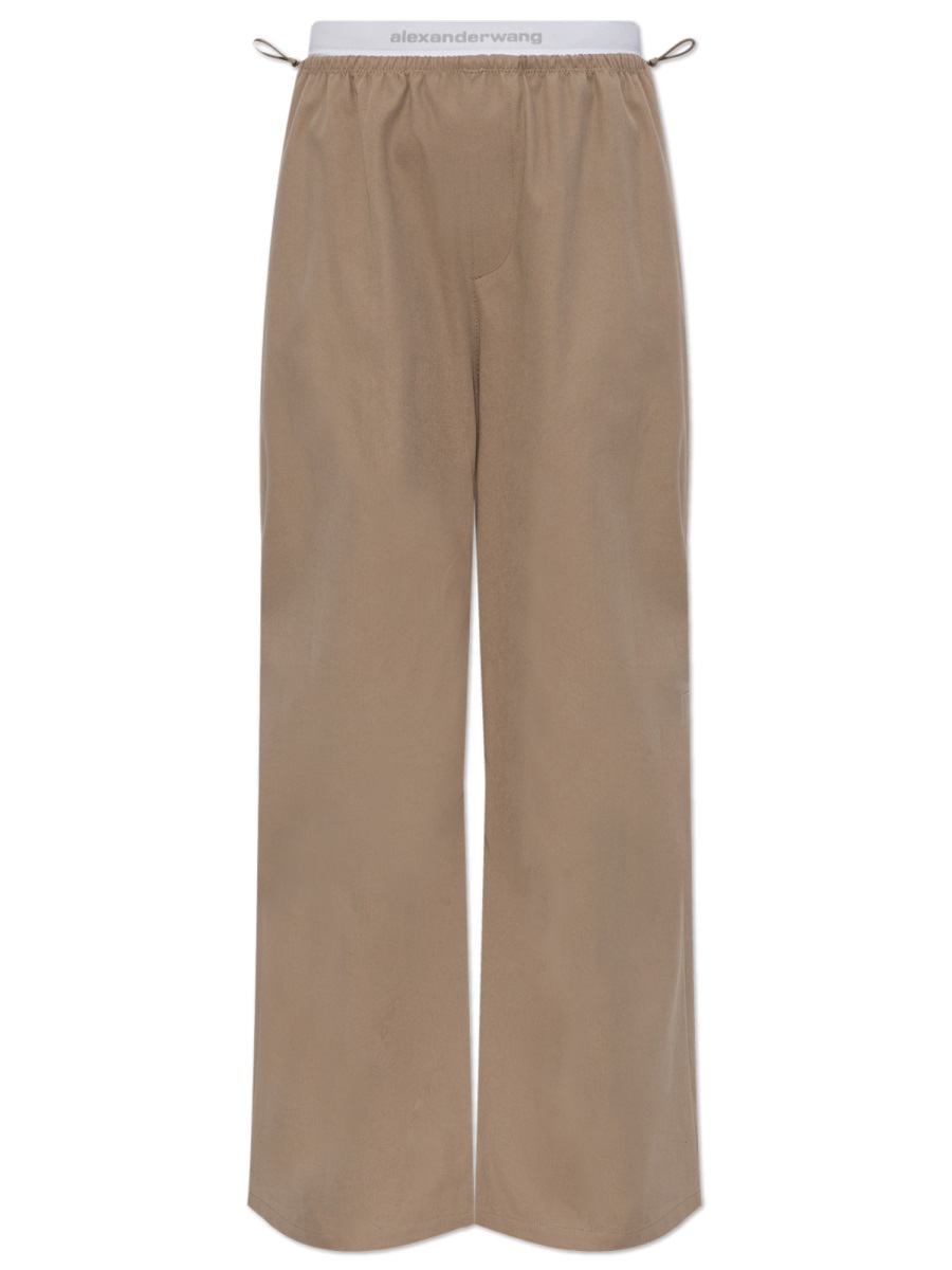 Alexander Wang Double Layer Cotton Wide-Leg Pants Bruin