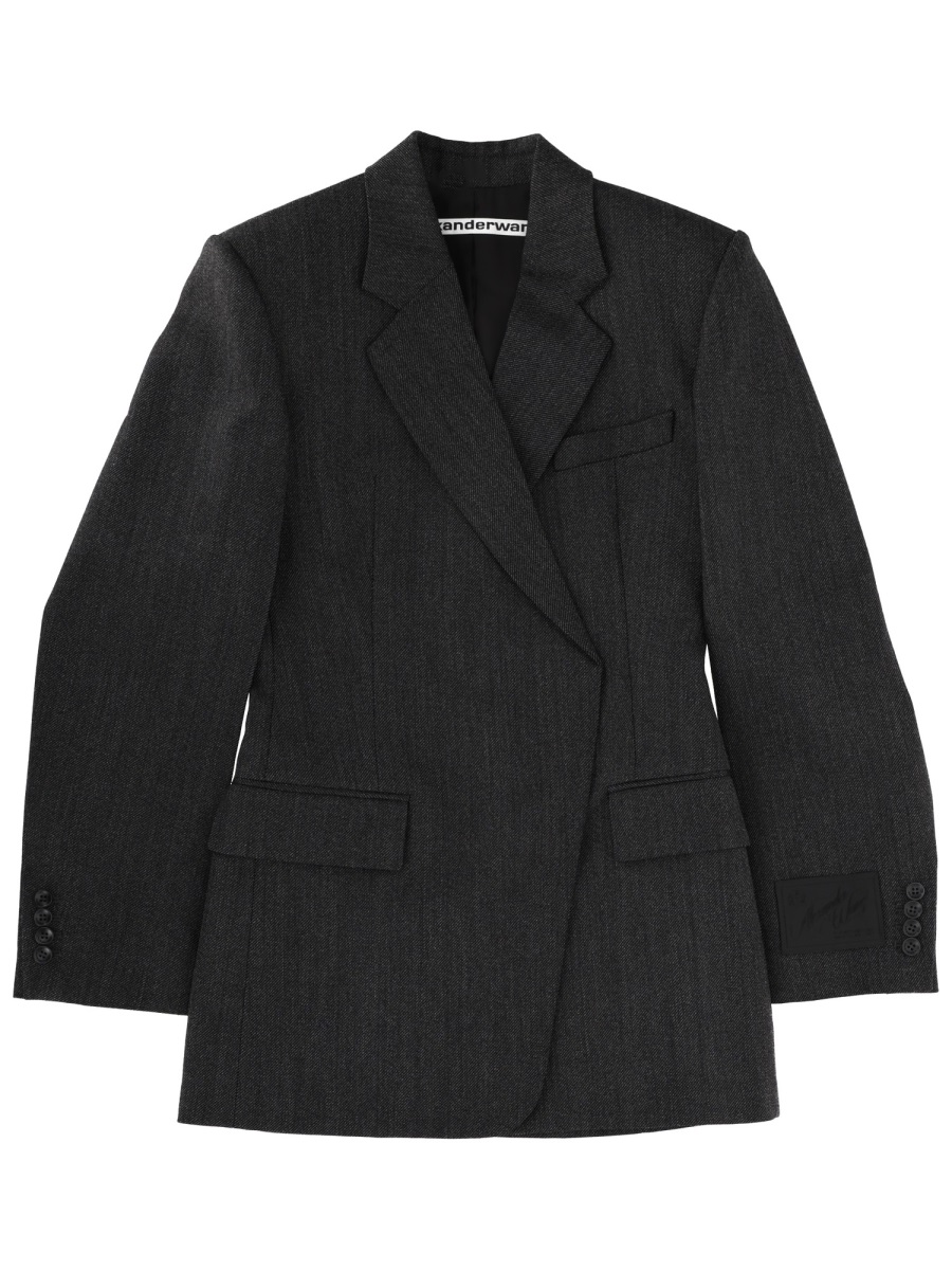 Alexander Wang Fitted Structured Silhouette Mini Blazer Dress Zwart