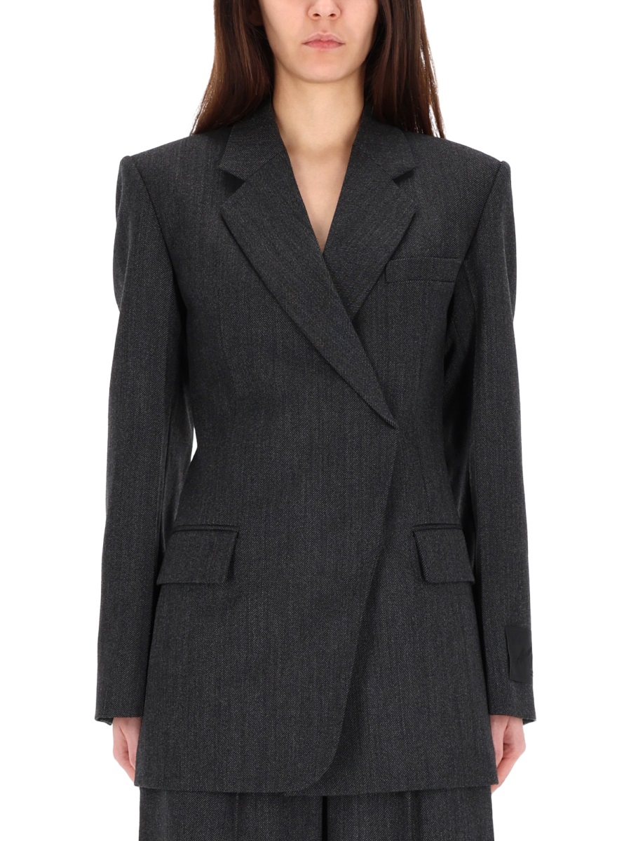 Alexander Wang Fitted Structured Silhouette Mini Blazer Dress Zwart