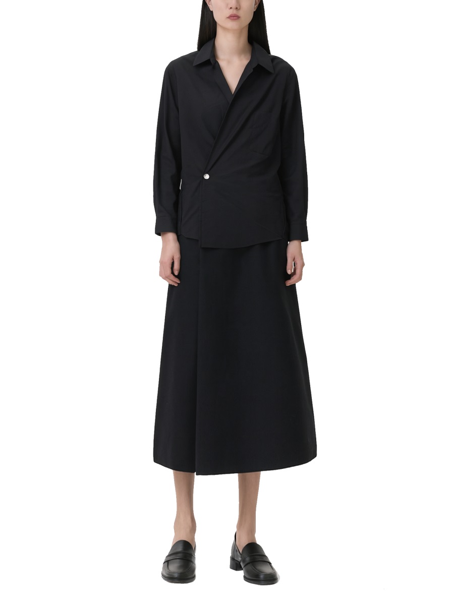 Alexander Wang Long Wrap Buttoned Waist Shirt Dress Zwart