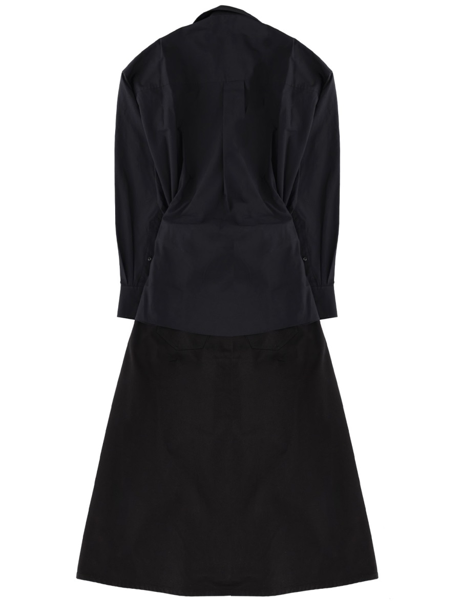Alexander Wang Long Wrap Buttoned Waist Shirt Dress Zwart