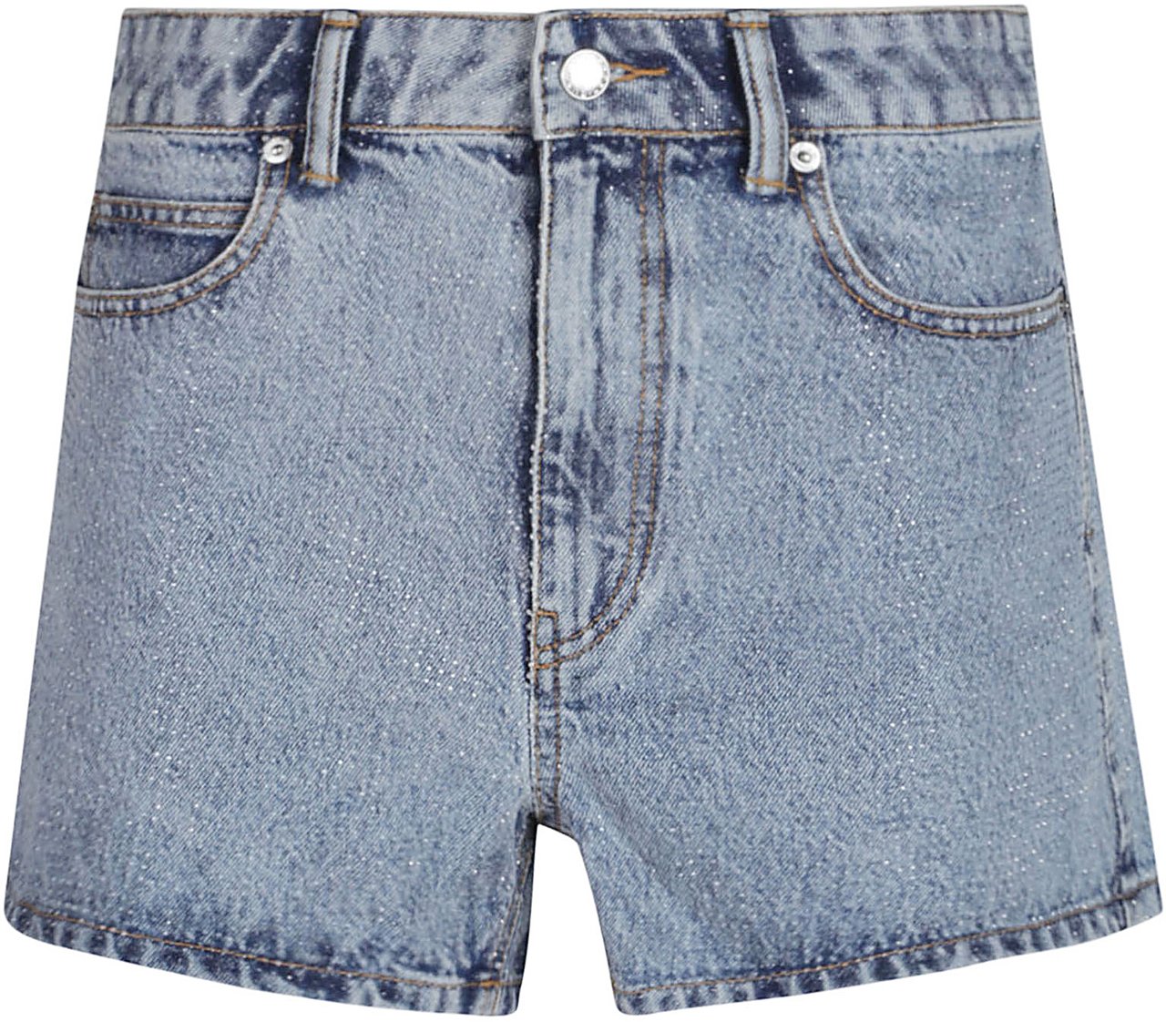Alexander Wang All Over Clear Bead Hotfix Short Blue Blauw