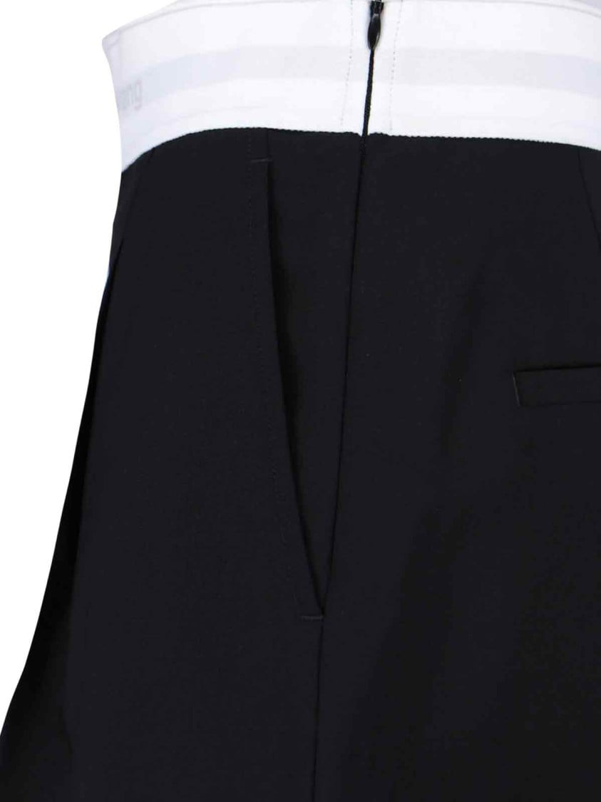 Alexander Wang High-Waisted Black Wool Shorts With Elastic Waist Zwart