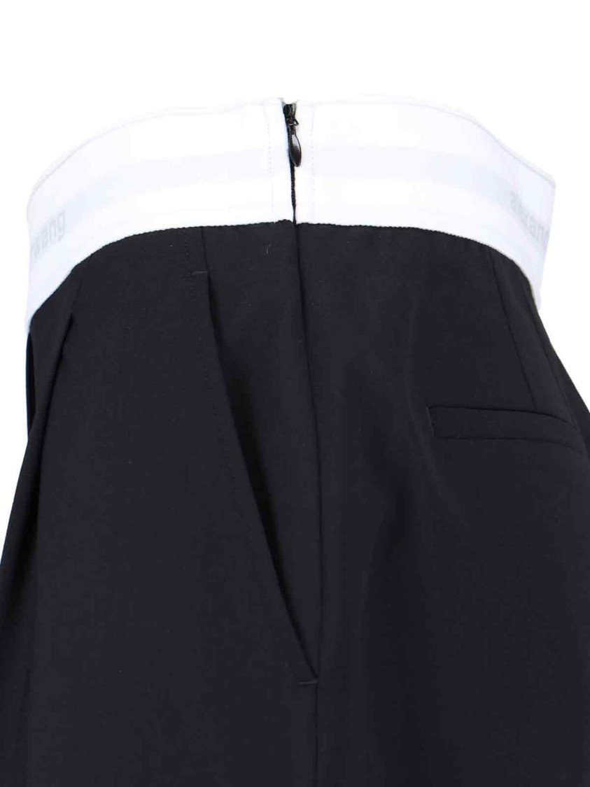 Alexander Wang High-Waisted Black Trousers With Contrast Elastic Waistband Zwart