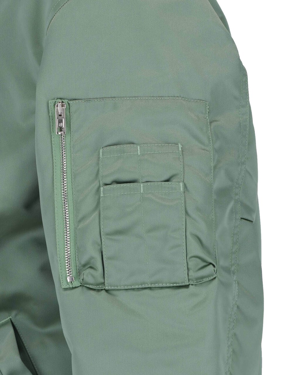 Alexander Wang Green Drawstring Collar Bomber Jacket Groen