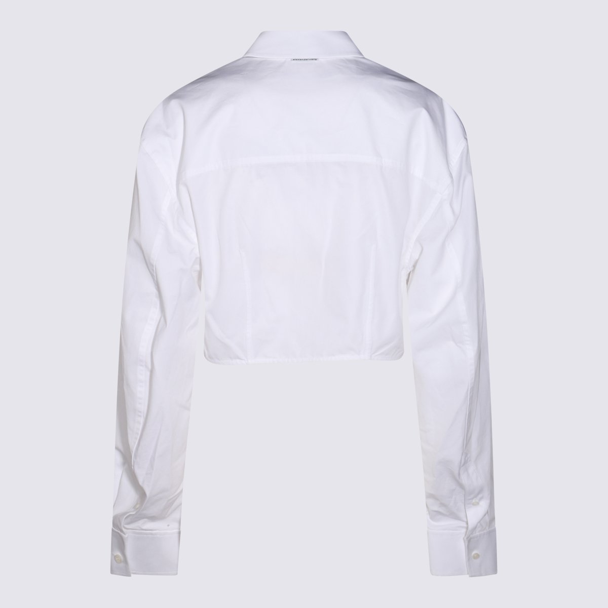 Alexander Wang Asymmetrical Hem White Shirt with Pointed Collar Wit