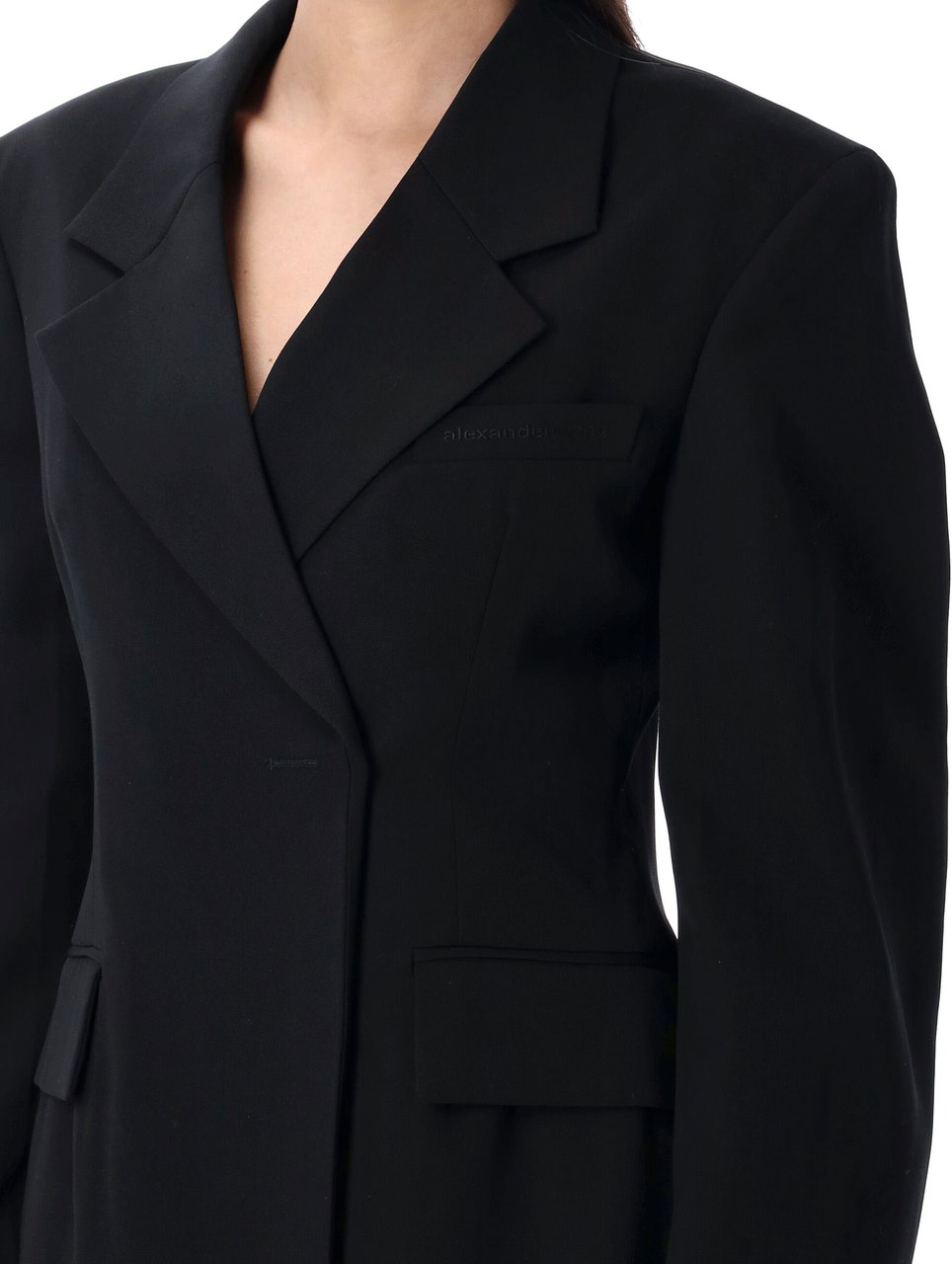 Alexander Wang Asymmetric blazer minidress Zwart