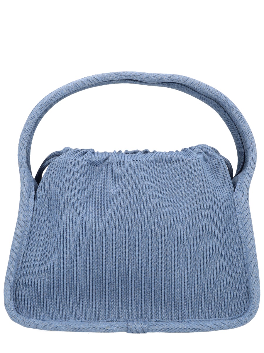 Alexander Wang Neutrals Ryan Soft Ribbed Drawstring Handbag Blauw