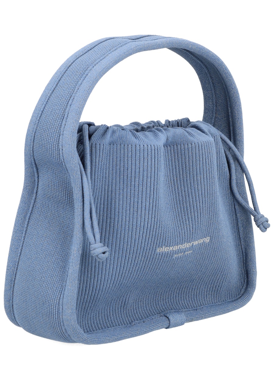 Alexander Wang Neutrals Ryan Soft Ribbed Drawstring Handbag Blauw