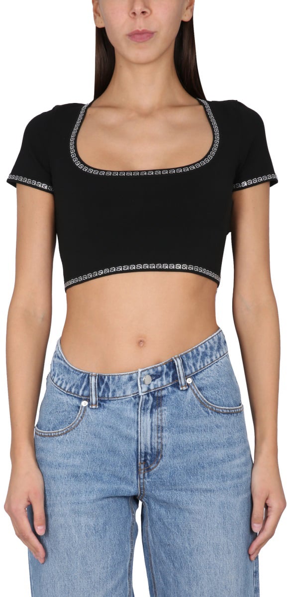 Alexander Wang BRIGHT LOGO TOP Zwart