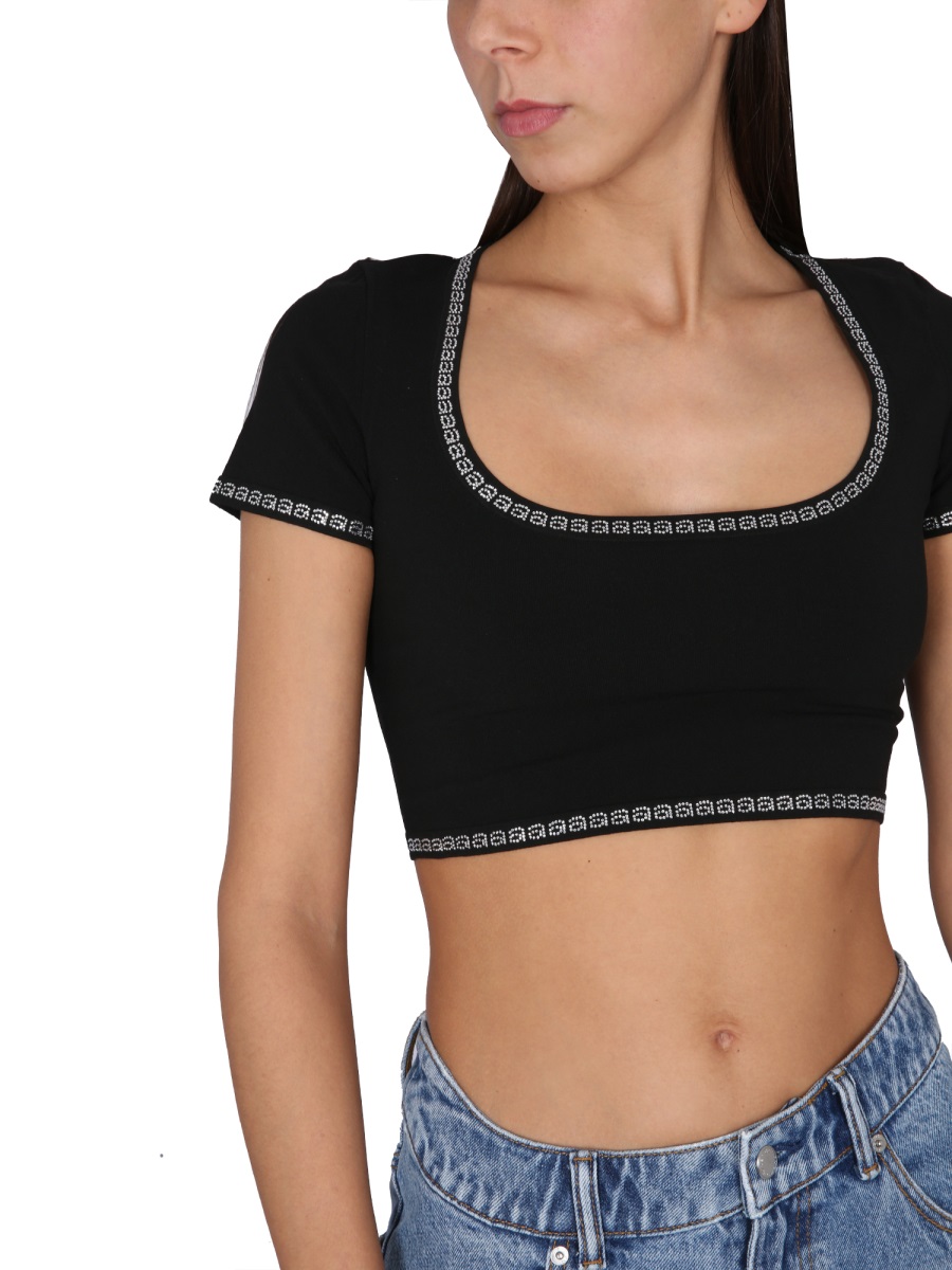 Alexander Wang BRIGHT LOGO TOP Zwart