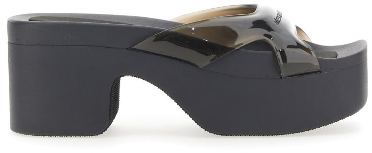 Alexander Wang PLATFORM SANDAL WITH SQUARE TOE Zwart