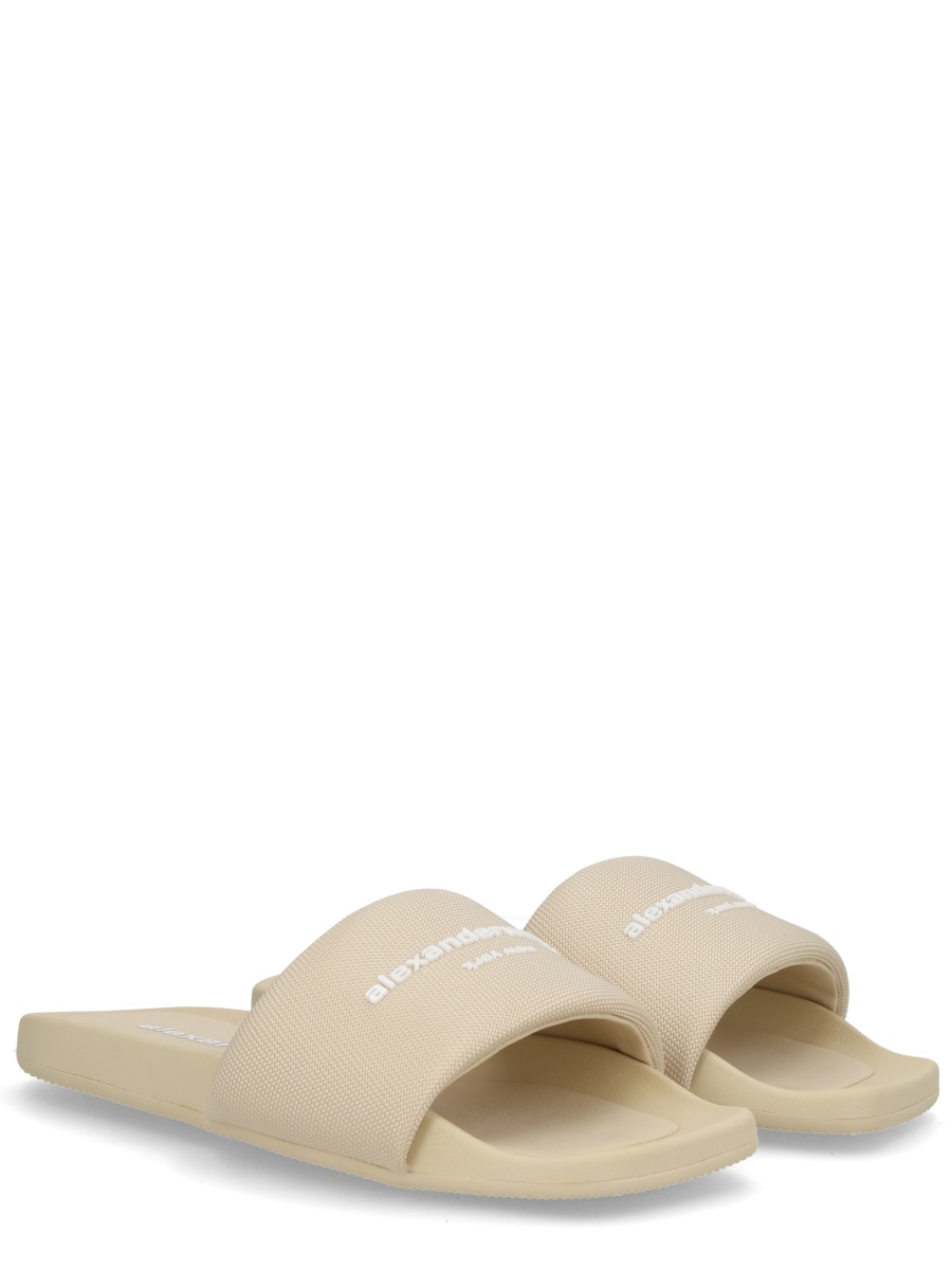 Alexander Wang Polyamide Minimalist Slip-On Slippers Neutraal