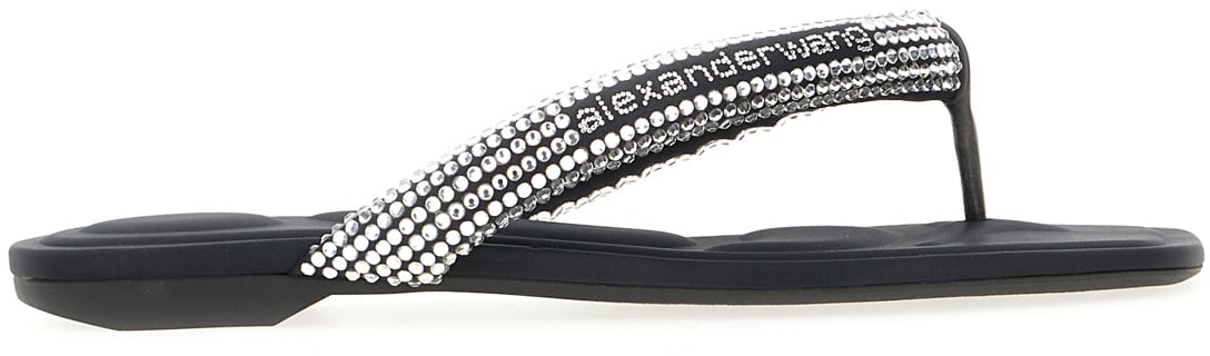 Alexander Wang Alexander Wang Black fabric Jenna thong sandals Zwart
